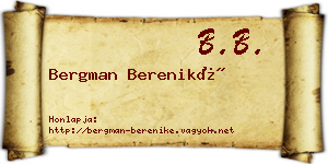 Bergman Bereniké névjegykártya